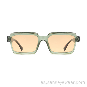 Gafas de sol polarizadas de acetato de inyección de diseño cuadrado UV400
